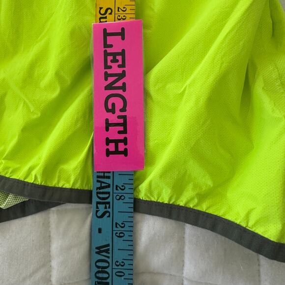 LITTLE DONKEY ANDY Womens Jacket XL Neon Yellow Windbreaker Run Cycle Packable - Picture 7 of 8